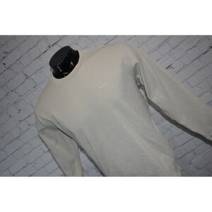 BOSS Sweatshirt Mens XL Beige Crew Neck Long Sleeve Cotton Pullover